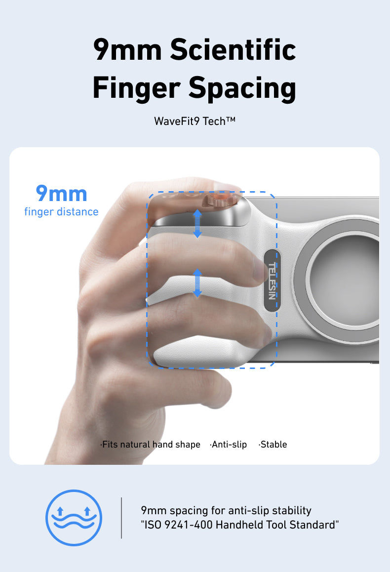 Telesin Fun Shot smartphone grip 2 magnetisch - Wit - Handgrips