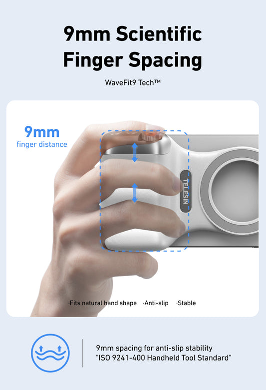 Telesin Fun Shot smartphone grip 2 magnetisch - Wit - Handgrips