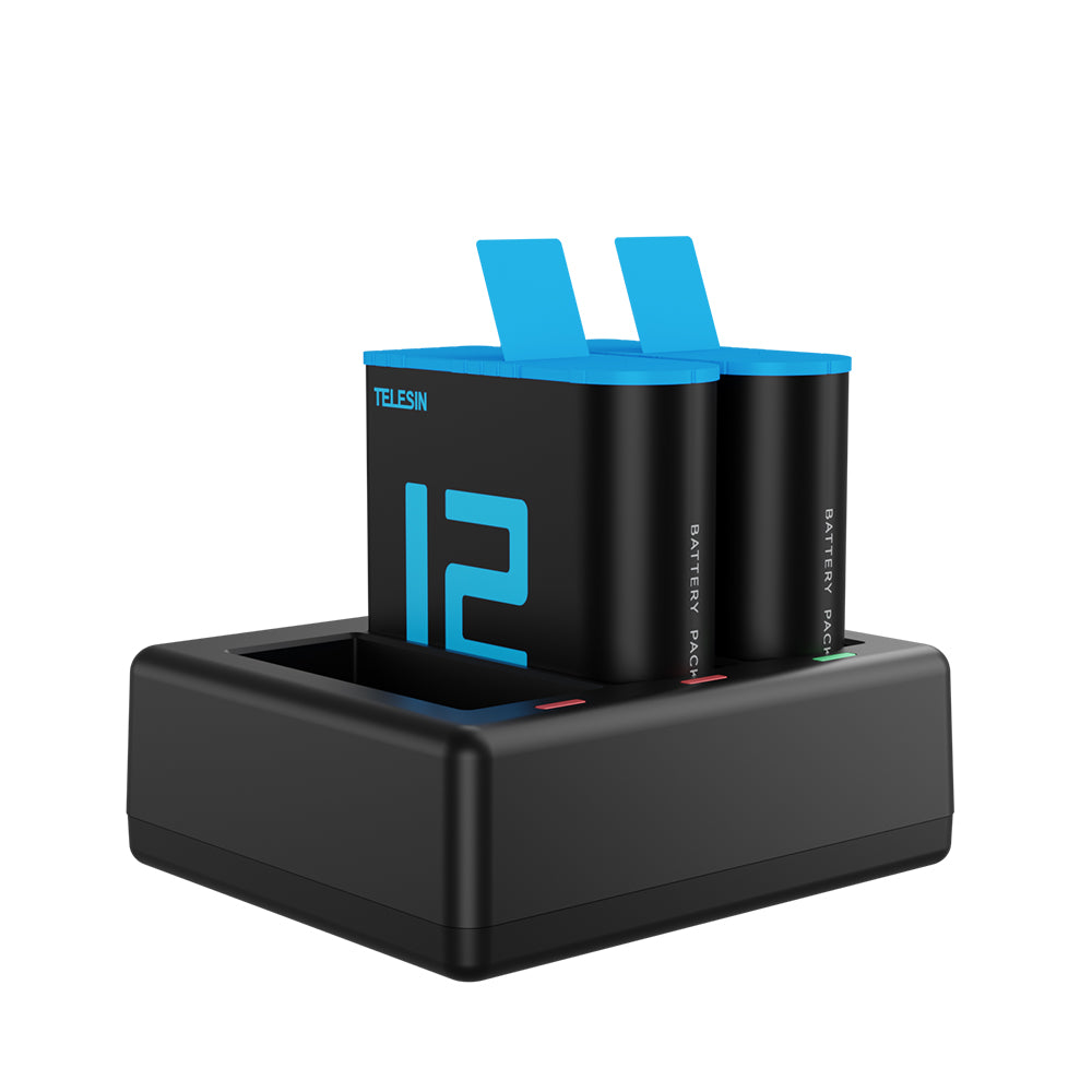 Telesin Triple Batterij Oplader voor GoPro 9, GoPro 10, GoPro 11 & GoPro 12 - GoPro Accu's en opladers