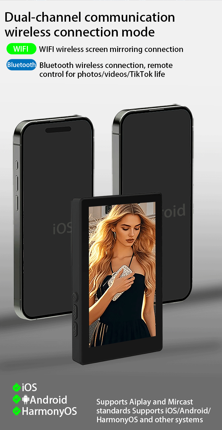 MOJOGEAR VS4 Touchscreen Selfie Vlog Monitor - Zwart -