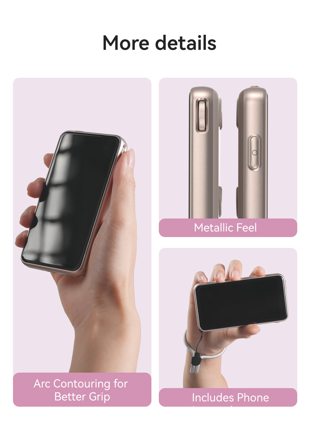 Moniteur magnétique Telesin pour selfies et vlogs 4 pouces - Champagne