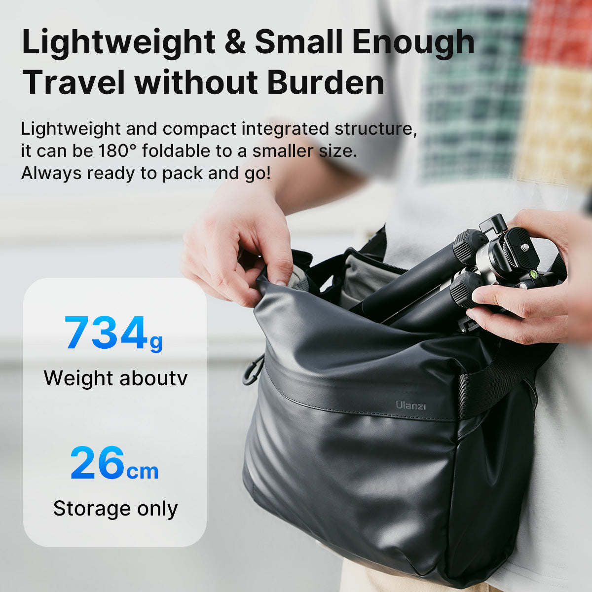 Ulanzi MT-63 lichtgewicht reisstatief 145cm met tel.houder - Statieven en toebehoren