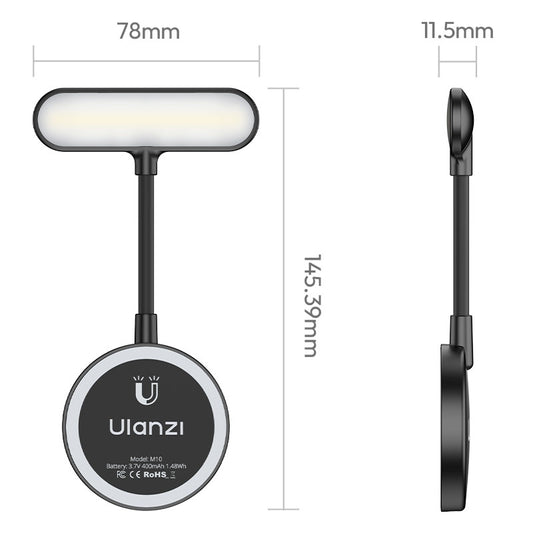 Ulanzi M10 Magnetische Flexibele telefoonlamp voor lezen, meetings en contentcreatie - Videoverlichting