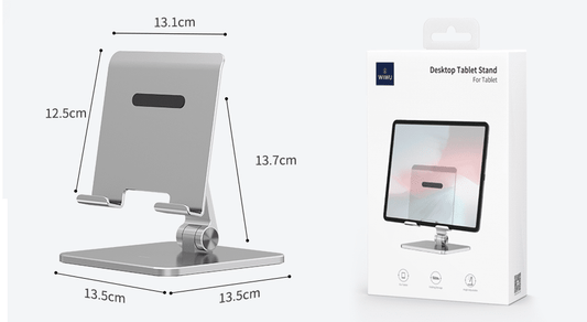 WiWu Luxe Tabletstandaard voor Tafel of Bureau Metaal - Extra Stevig & Opvouwbaar - Tablethouders