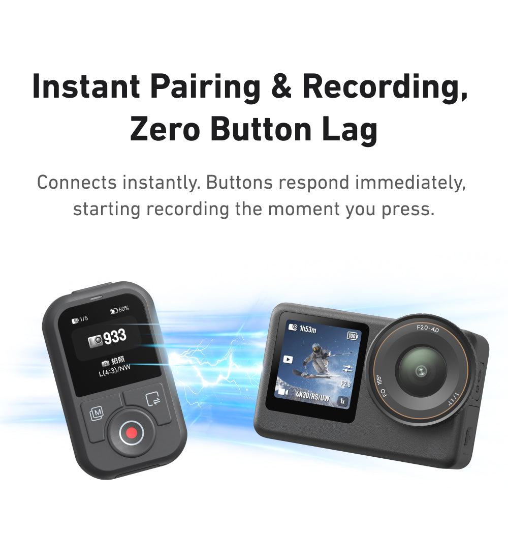 Télécommande Bluetooth Telesin T13 pour DJI Osmo Action - Étanche