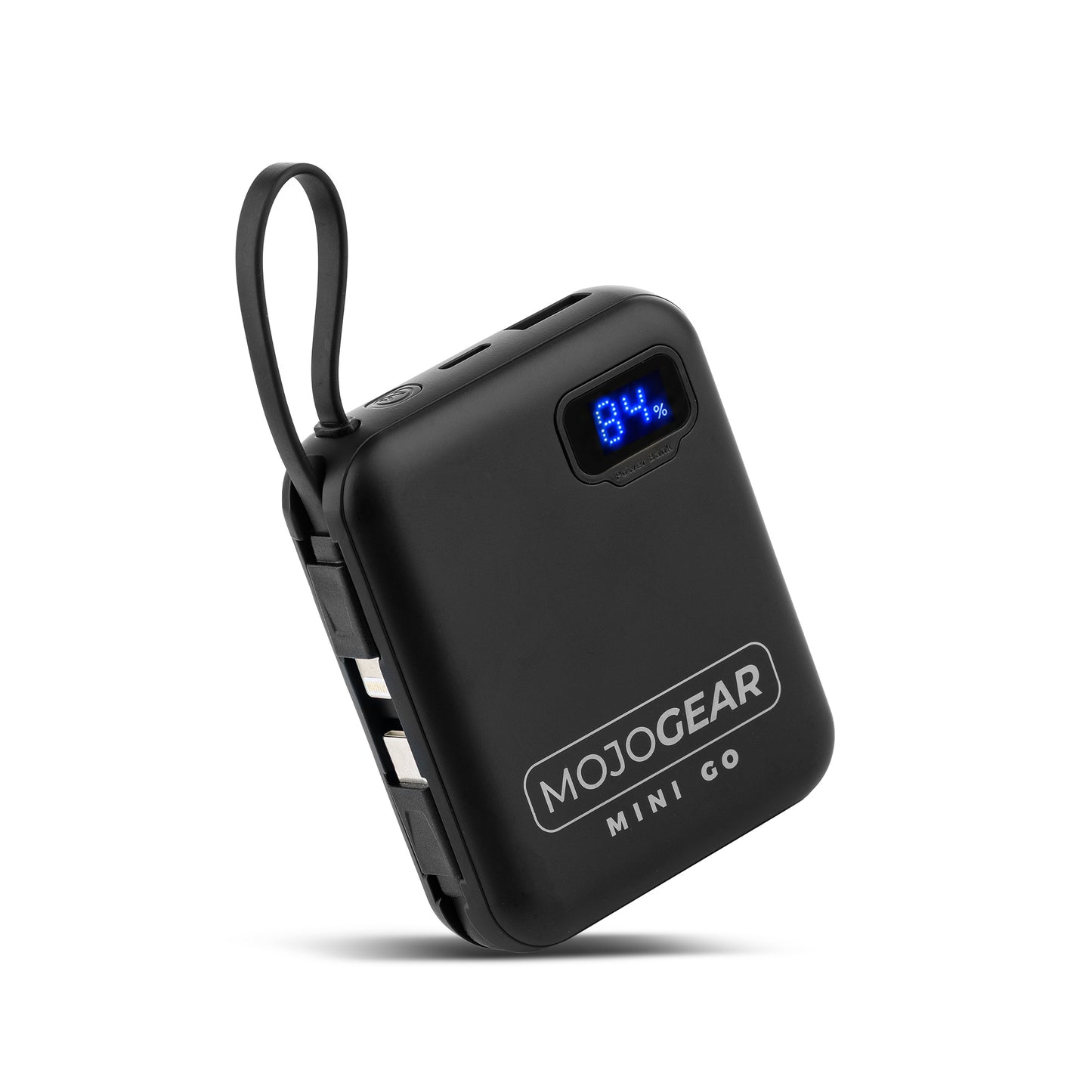 MOJOGEAR MINI GO 10.000 mAh powerbank met ingebouwde kabels - Zwart - Powerbanks