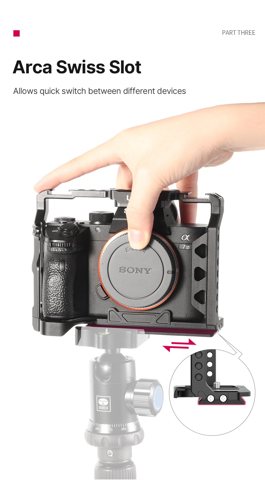 Ulanzi metalen cage voor Sony A7 III, A7 Mark IV en A7R III - Camera cages