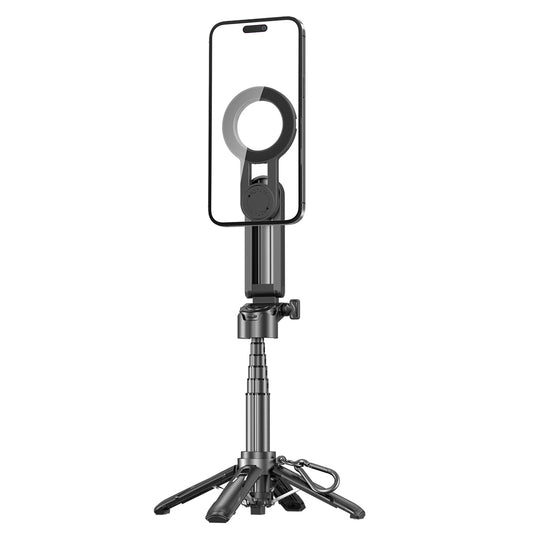 MOJOGEAR TS2 6-in-1 Mini Selfiestick Statief & Grip voor telefoon Magnetisch - Zwart - Statieven en toebehoren