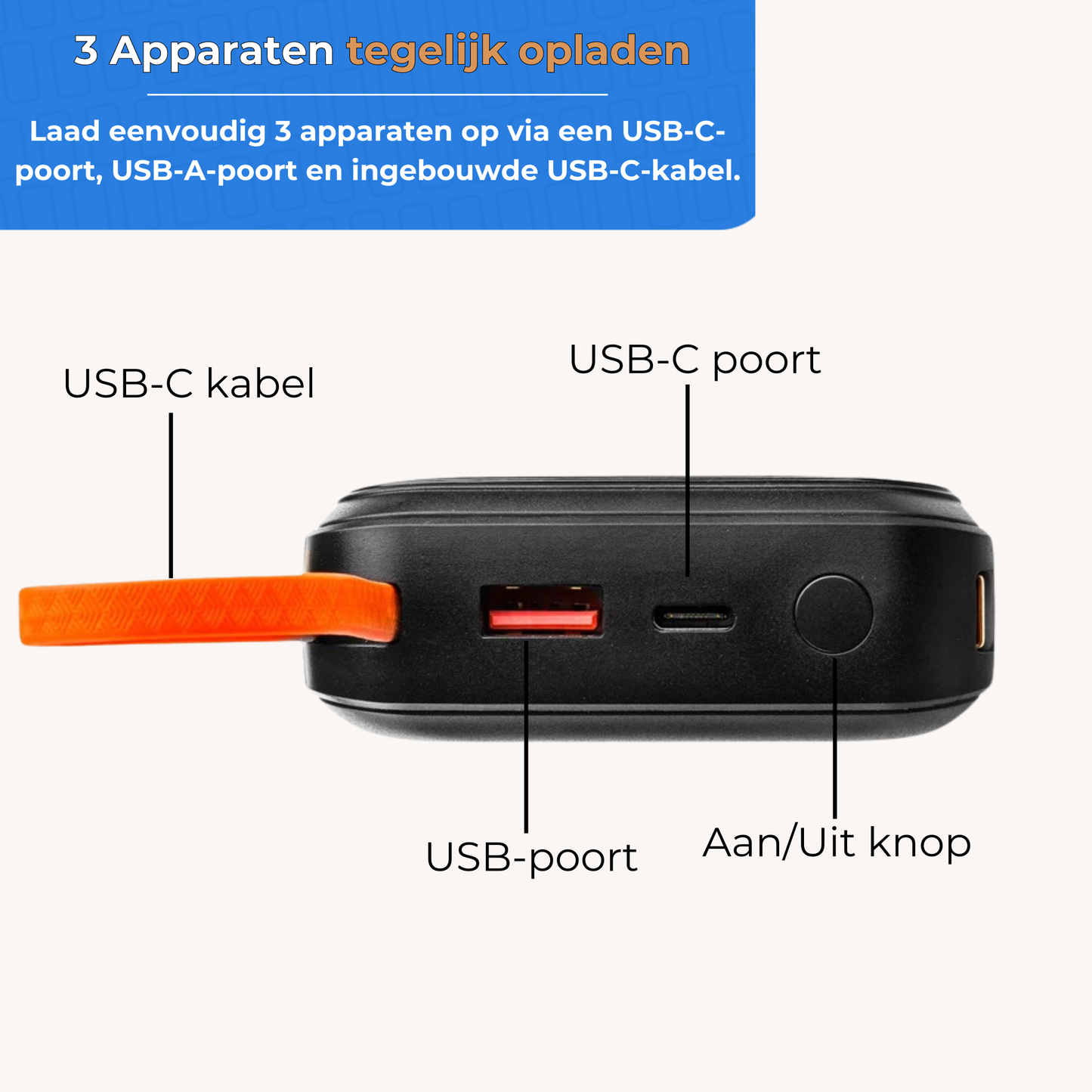 MOJOGEAR XL All-in-1 Powerbank 20.000 mAh - Powerbanks