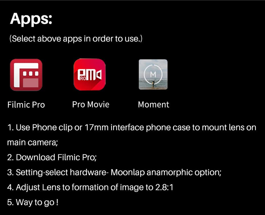 Ulanzi Anamorphic lens 1.55 XT voor alle smartphones - Lenzen