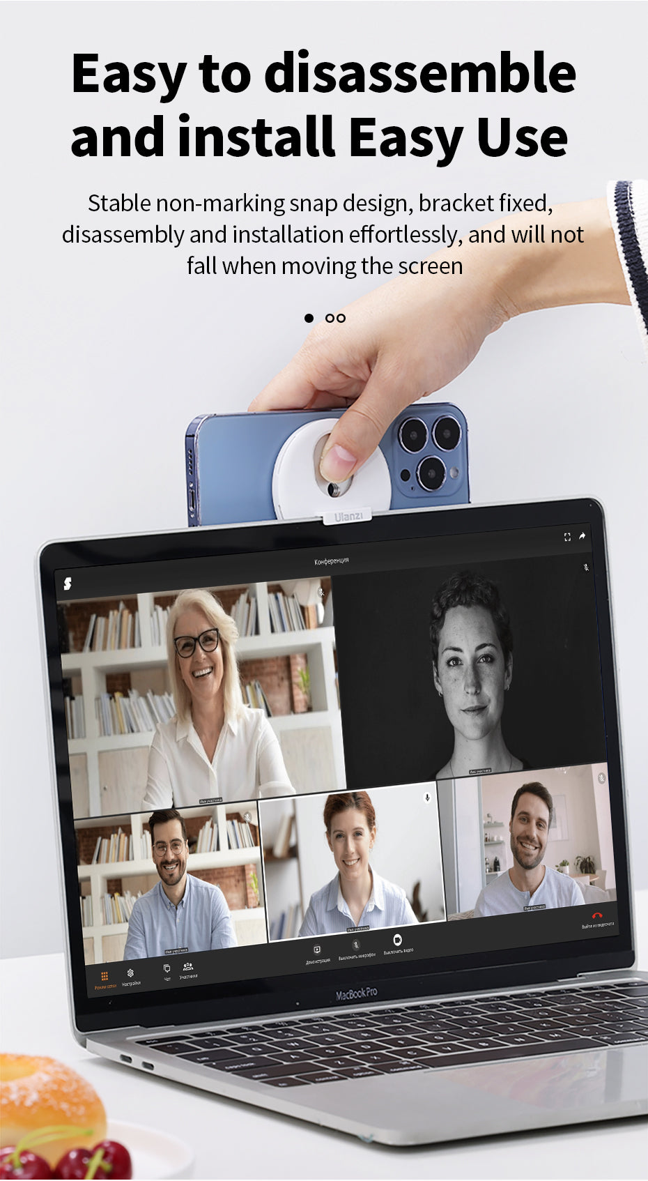 Ulanzi MK-01 MagSafe Continuity Camera Mount voor MacBook - Telefoonhouders