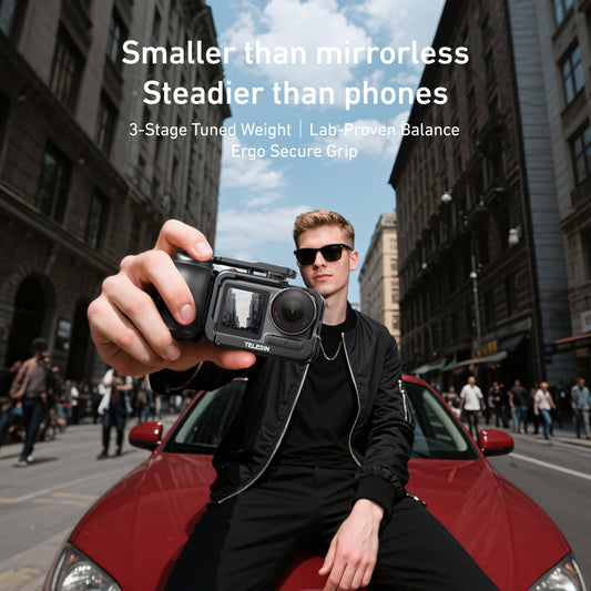 Telesin Street Photography Grip + Cage voor DJI Osmo Action 3/4/5 - GoPro Cases & behuizingen
