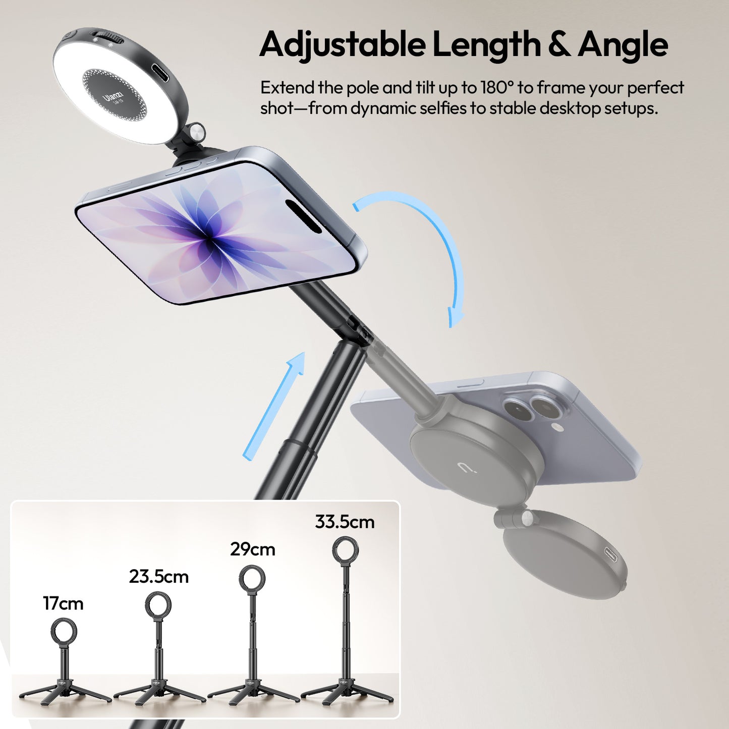 Ulanzi MT71 Mini Perche à Selfie Magnétique