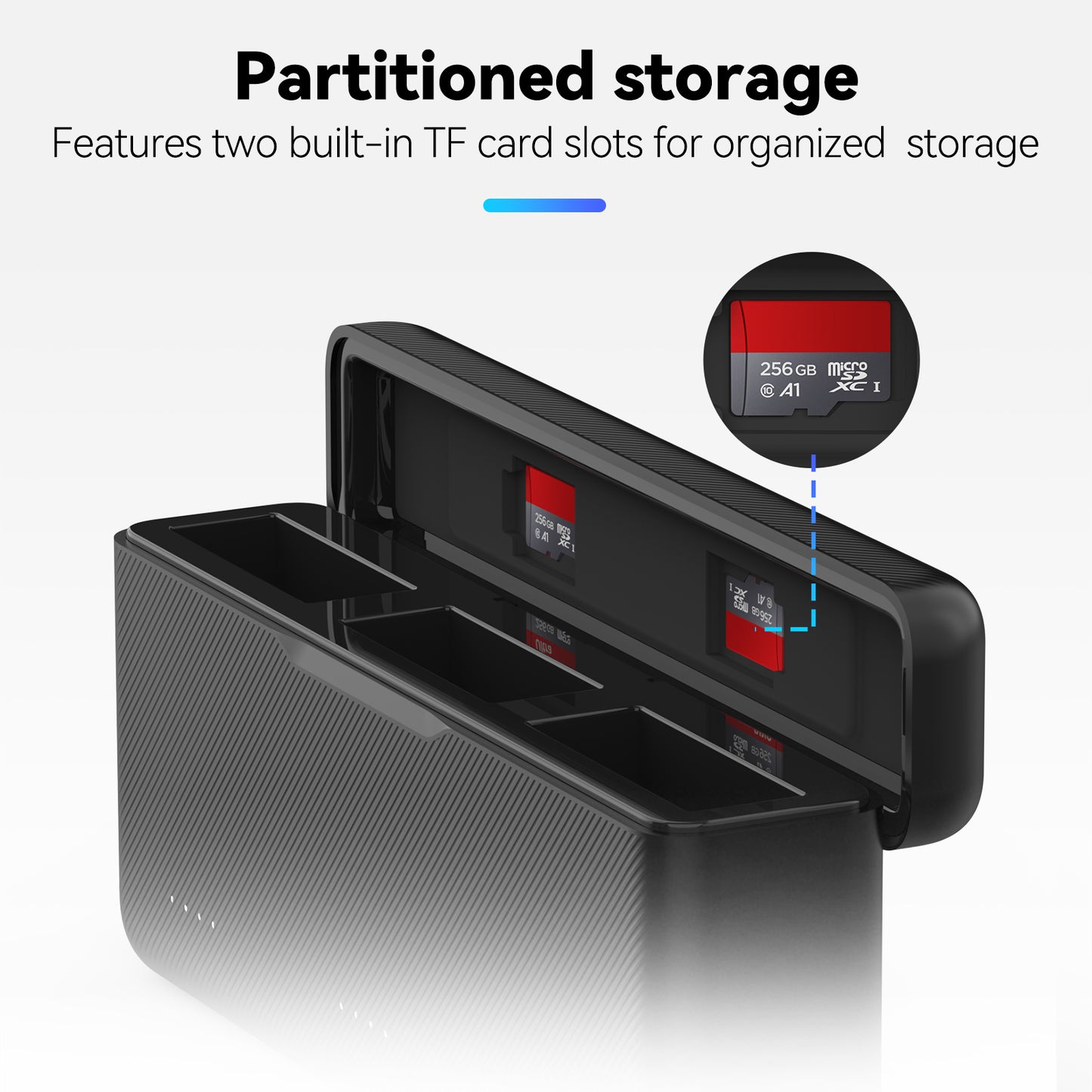 Telesin Pocket Oplaadbox voor DJI Osmo Action 5/4/3 (3 slots) -