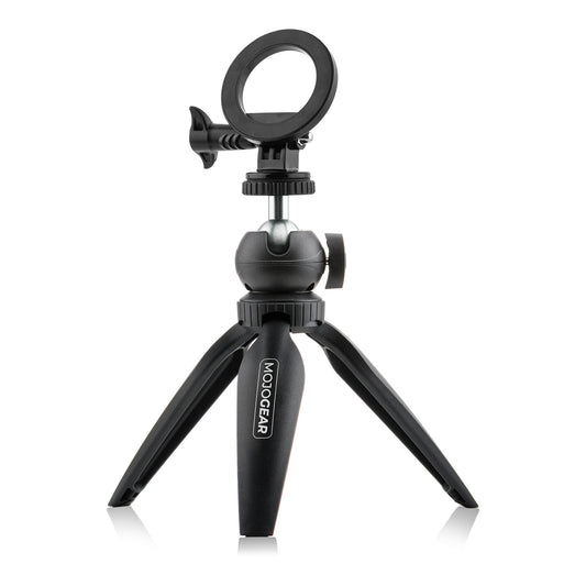 Kit mini trépied MOJOGEAR pour vlogs : trépied de table et support magnétique pour téléphone