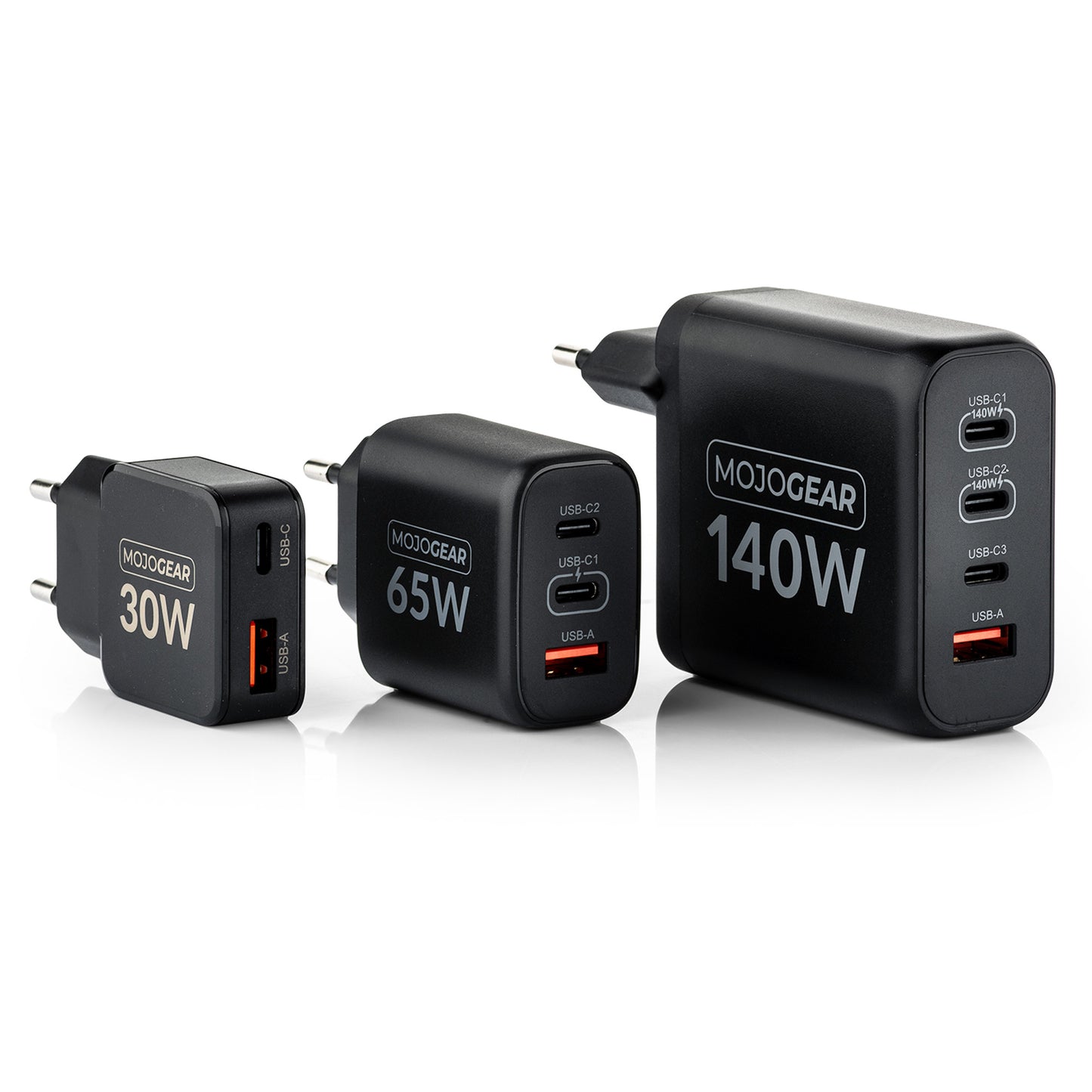 Chargeur MOJOGEAR CHARGE+ 65W à 3 ports USB/USB-C