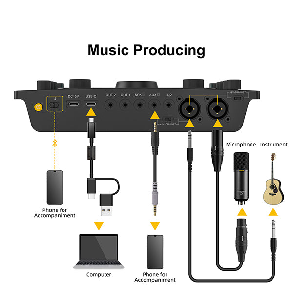 7RYMS 7CasterSE3 voor Podcast, Streaming, Gaming en Muziek - Met 2x XLR - Microfoonaccessoires