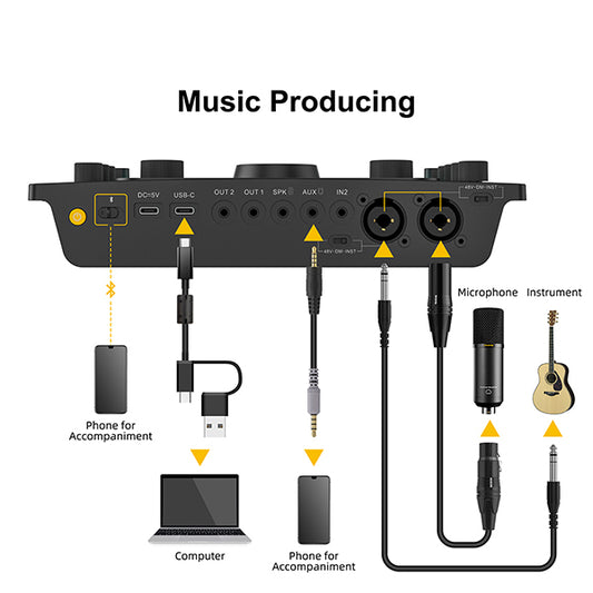 7RYMS 7CasterSE3 voor Podcast, Streaming, Gaming en Muziek - Met 2x XLR - Microfoonaccessoires