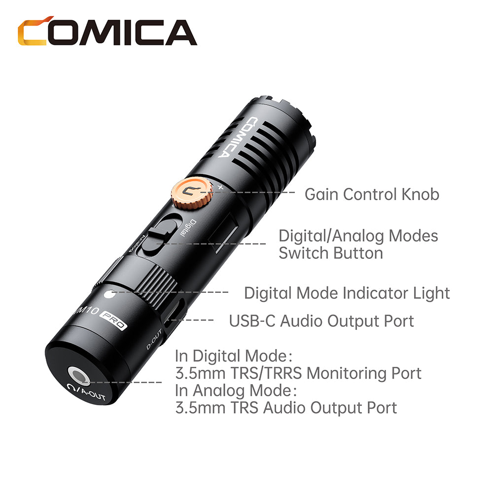 Comica VM10 Pro compacte microfoon voor telefoon en camera - met 3.5mm en USB-C - Richtmicrofoons