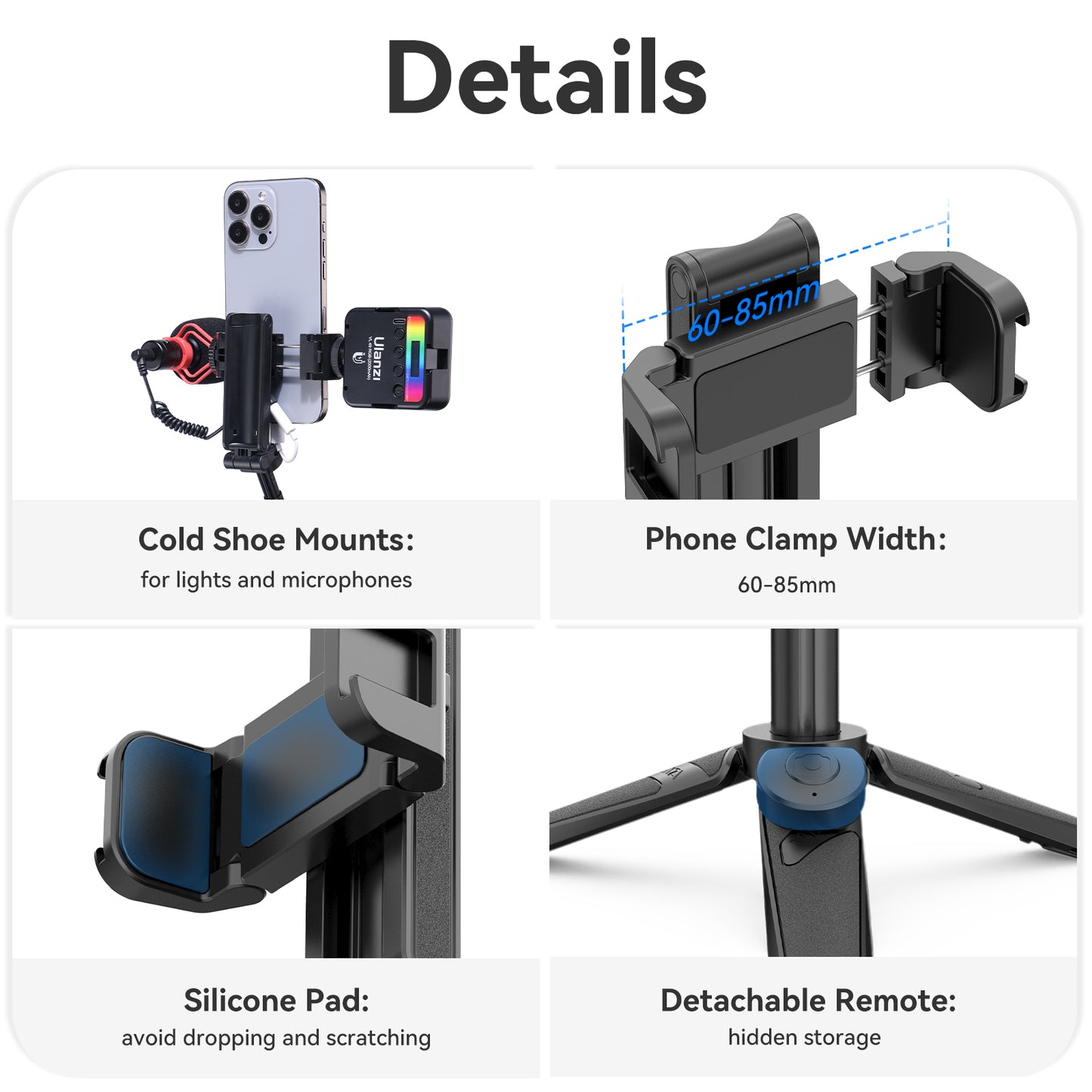 Ulanzi JJ02 Pocket Selfie Stick Tripod with Remote