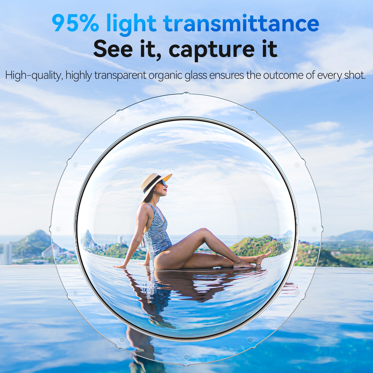 Telesin OA-DMP-001 waterdichte Dome behuizing voor DJI Osmo Action 3/4 - GoPro Onderwater-accessoires