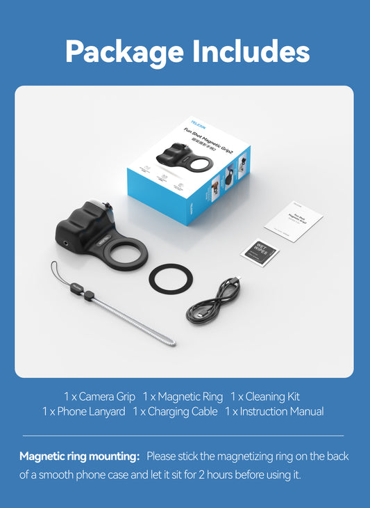 Telesin Fun Shot Magnetic Grip 2 magnetisch - Zwart - Handgrips