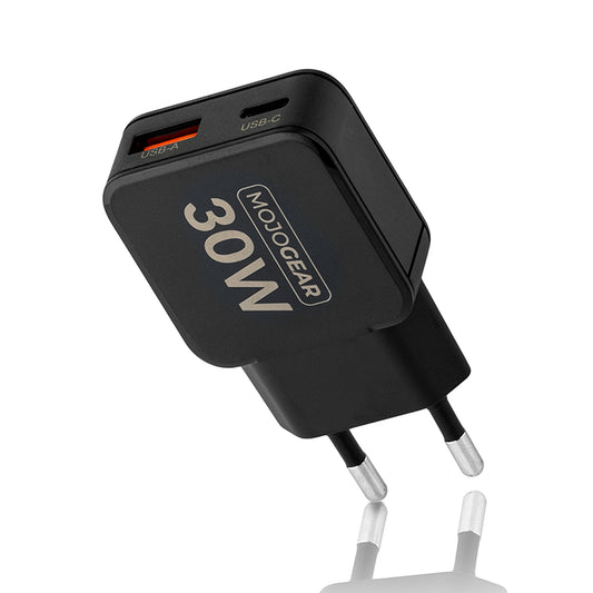 MOJOGEAR CHARGE+ Mini 30W Oplader met 2 poorten USB/USB-C - Opladers