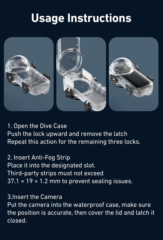 Telesin Duik Case voor Insta360 X4 Transparant -