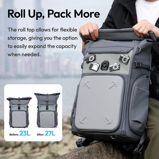 Ulanzi BP04 Hard Shell Rugzak 25 liter met Find My Tracker - Cameratassen