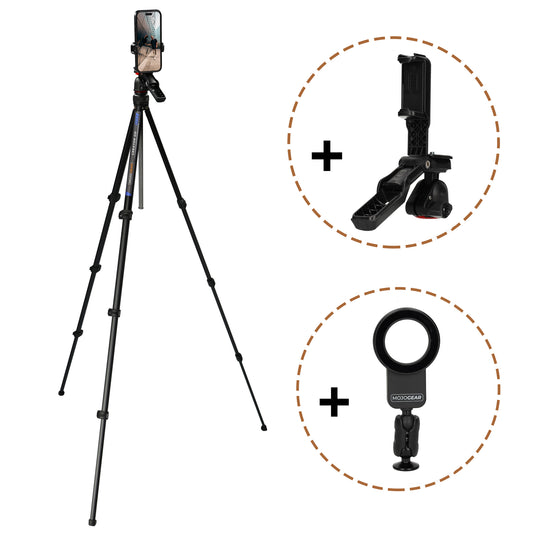 MOJOGEAR Creator GO KIT - Lichtgewicht reisstatief met Video Head & MagSafe mount 153 cm - Statieven en toebehoren