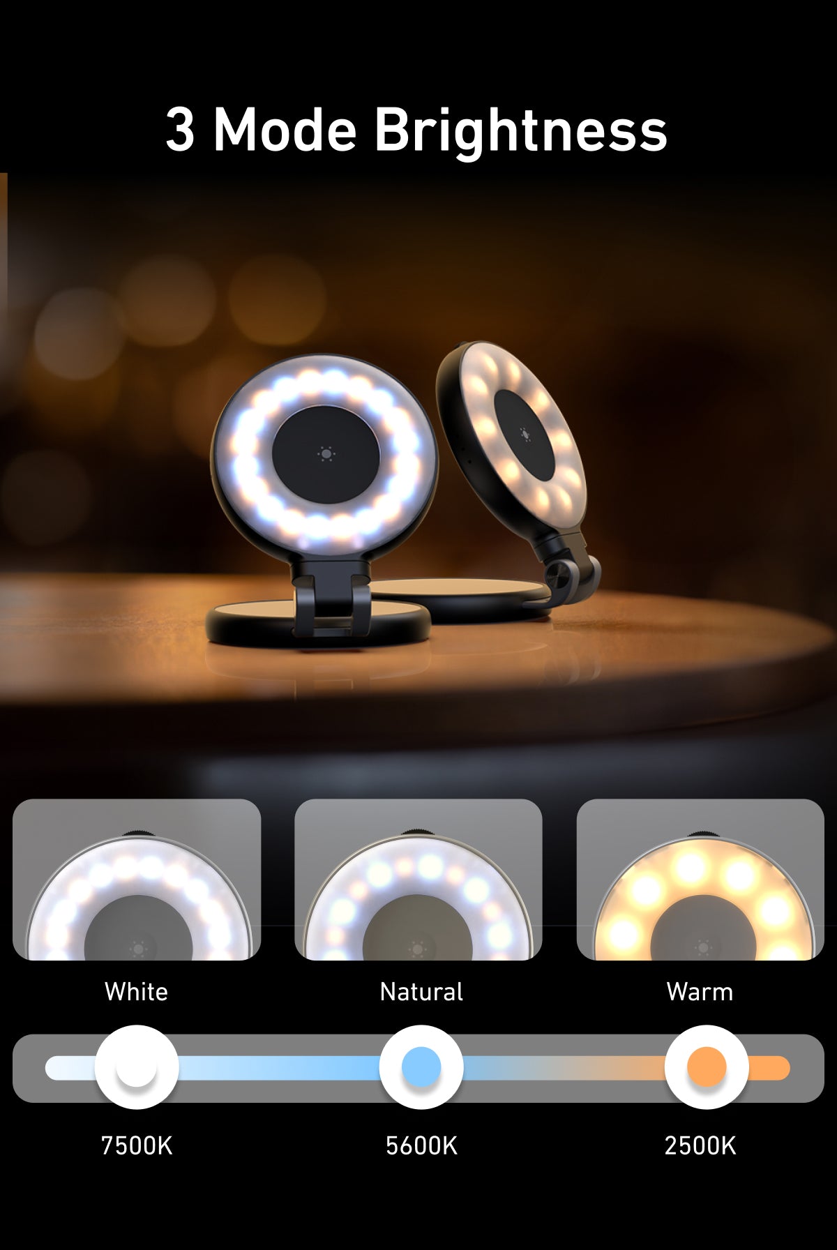 Telesin C03 Lumière à Selfie MagSafe rotative + miroir - Noir