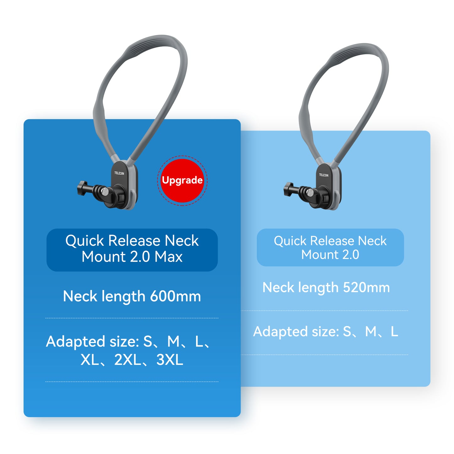 Telesin Neck Mount Quick Release voor GoPro - Extra Groot - GoPro Mounts
