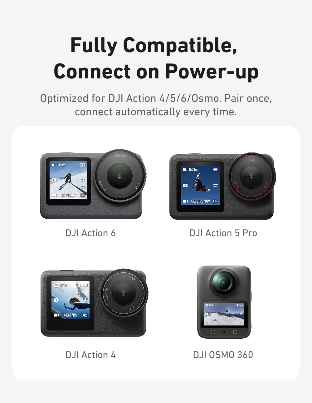 Télécommande Bluetooth Telesin T13 pour DJI Osmo Action - Étanche