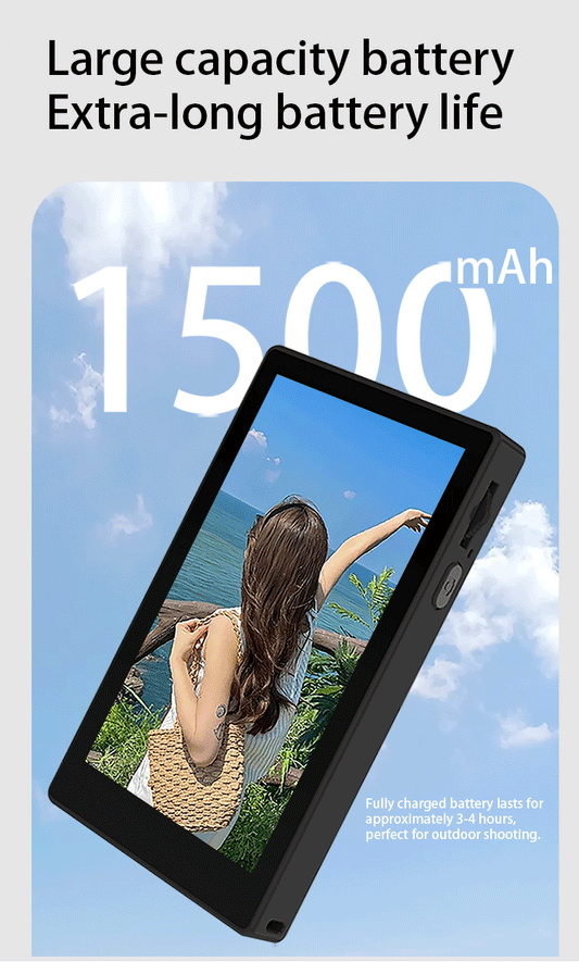 MOJOGEAR VS4 Touchscreen Selfie Vlog Monitor - Zwart -