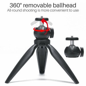 Kit mini trépied MOJOGEAR pour vlogs : trépied de table et support magnétique pour téléphone