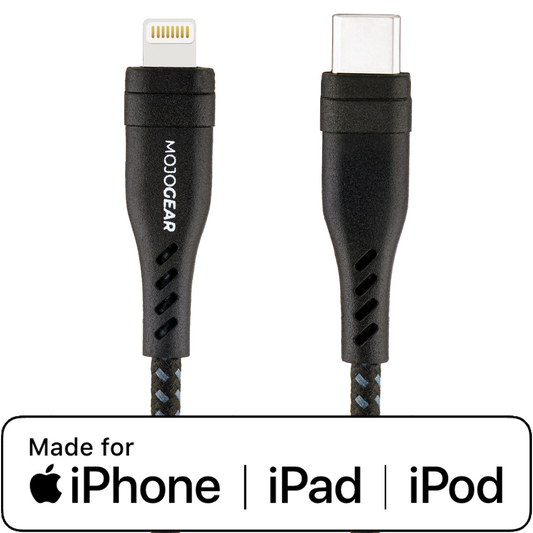 MOJOGEAR CHARGE+ 65W oplader voor iPhone & iPad met Lightning naar USB kabel 1,5 meter | iPhone snellader - Opladers