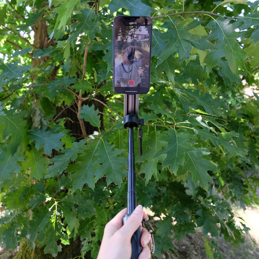 MOJOGEAR TS2 6-in-1 Mini Selfiestick Statief & Grip voor telefoon Magnetisch - Zwart - Statieven en toebehoren