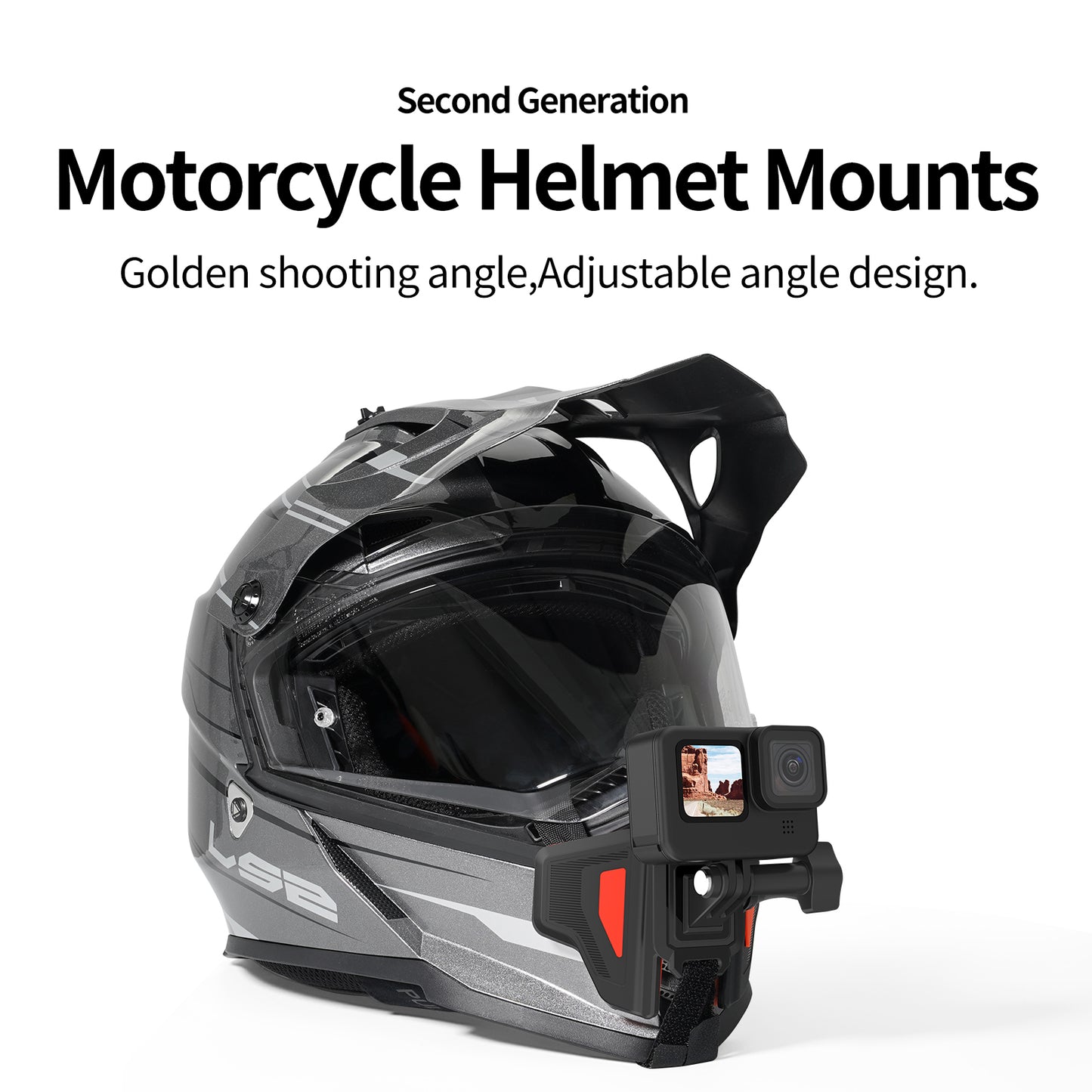 Telesin Premium Helmet Mount / helmbevestiging - Oranje - GoPro-accessoires