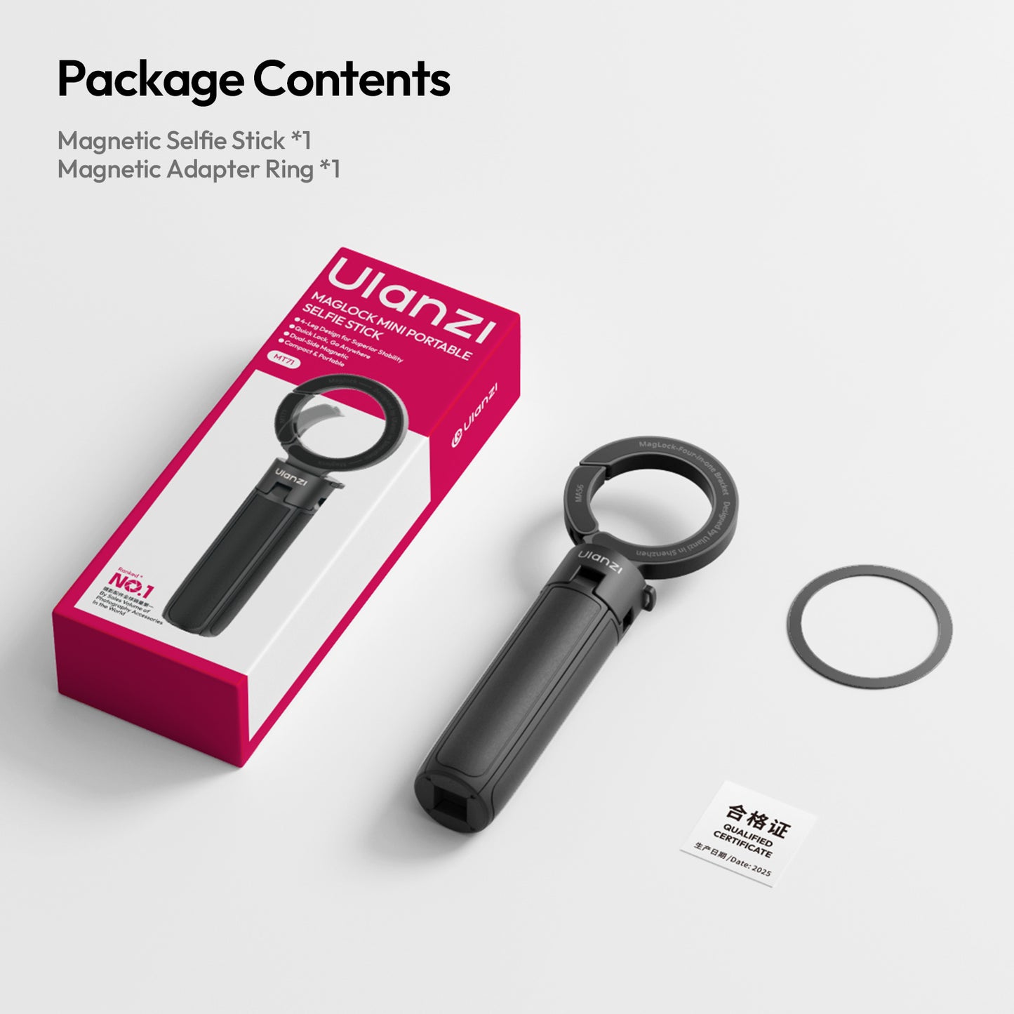 Ulanzi MT71 Mini Perche à Selfie Magnétique