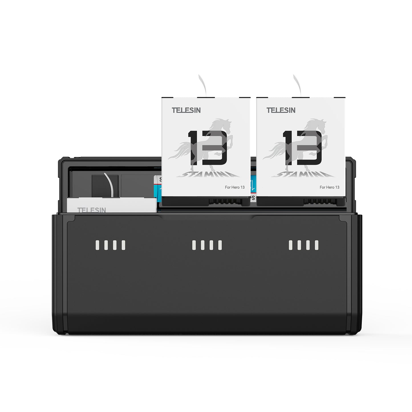Étui de chargement triple Telesin Pocket avec 2 batteries - pour GoPro 13