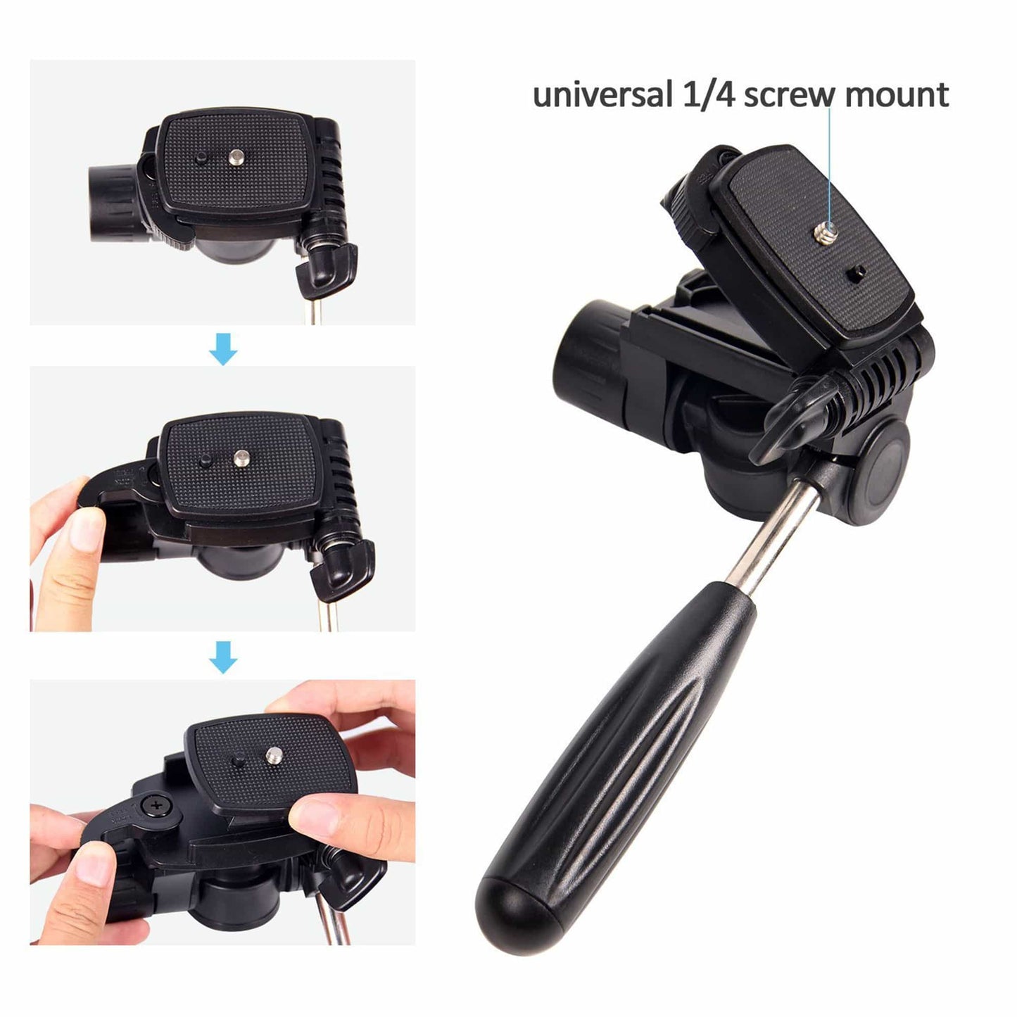 Trépied MOJOGEAR 179 cm 3-en-1 : trépied, monopode et bras horizontal