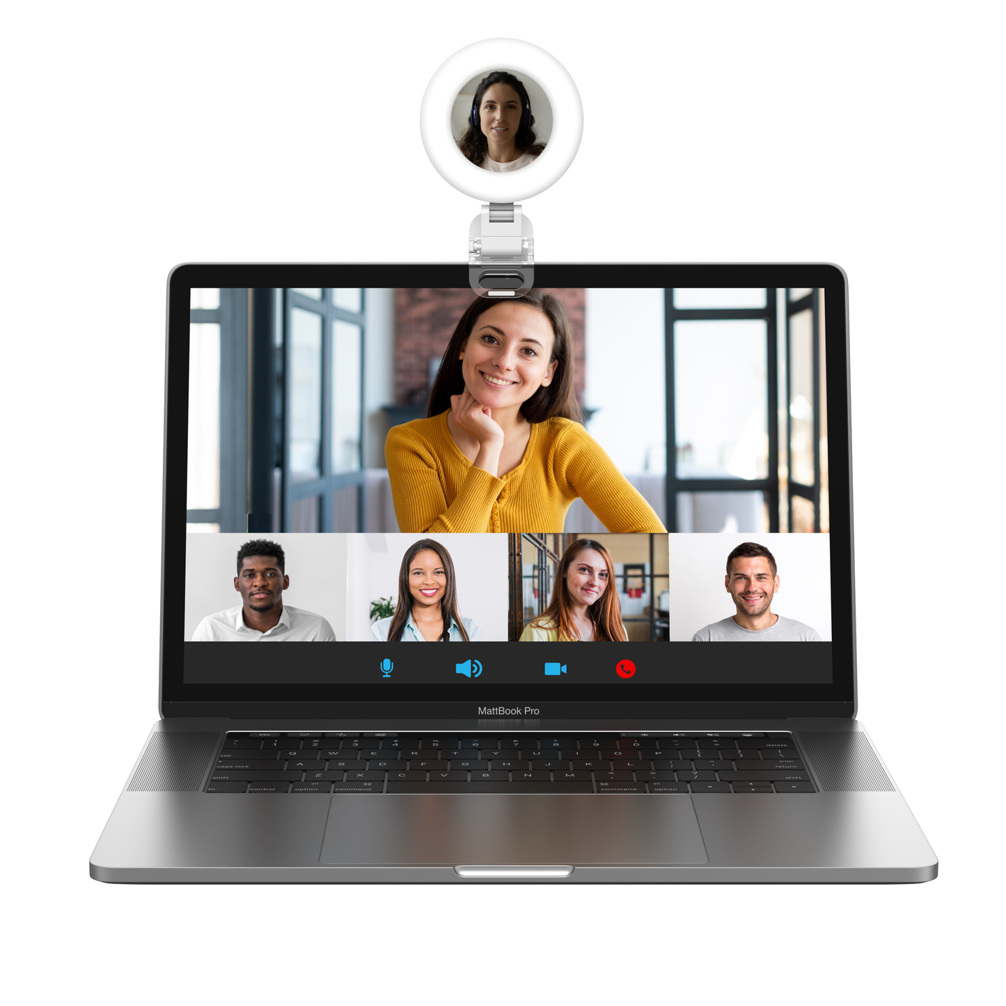 Telesin Mini Selfie Ringlamp met klem voor smartphone - wit - Videoverlichting