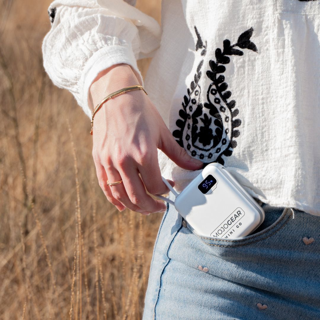 MOJOGEAR MINI GO 10.000mAh powerbank met kabels - Wit - Powerbanks