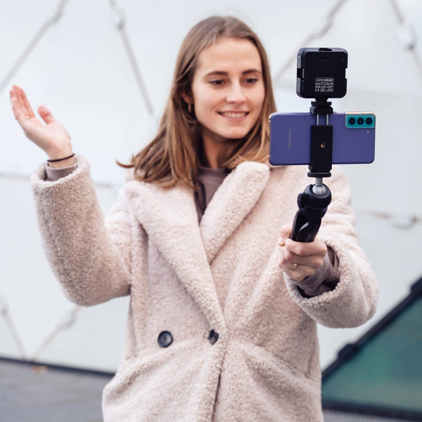 MOJOGEAR W64 Multi Color Mini LED Foto- en videolamp voor smartphone en camera - Cameralampen
