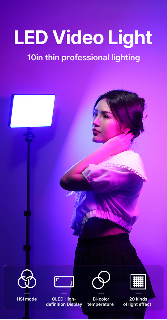 Ulanzi LT003 10 inch LED-videolamp RGB 15W - Cameralampen