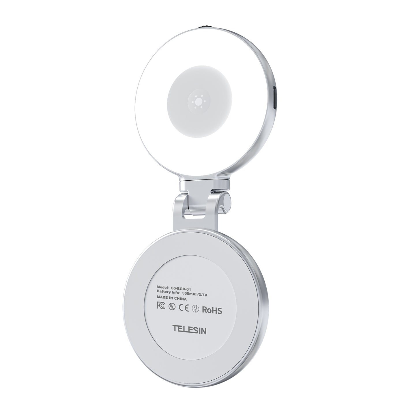Telesin C03 MagSafe Selfie Light met spiegel – Zilver - Videoverlichting
