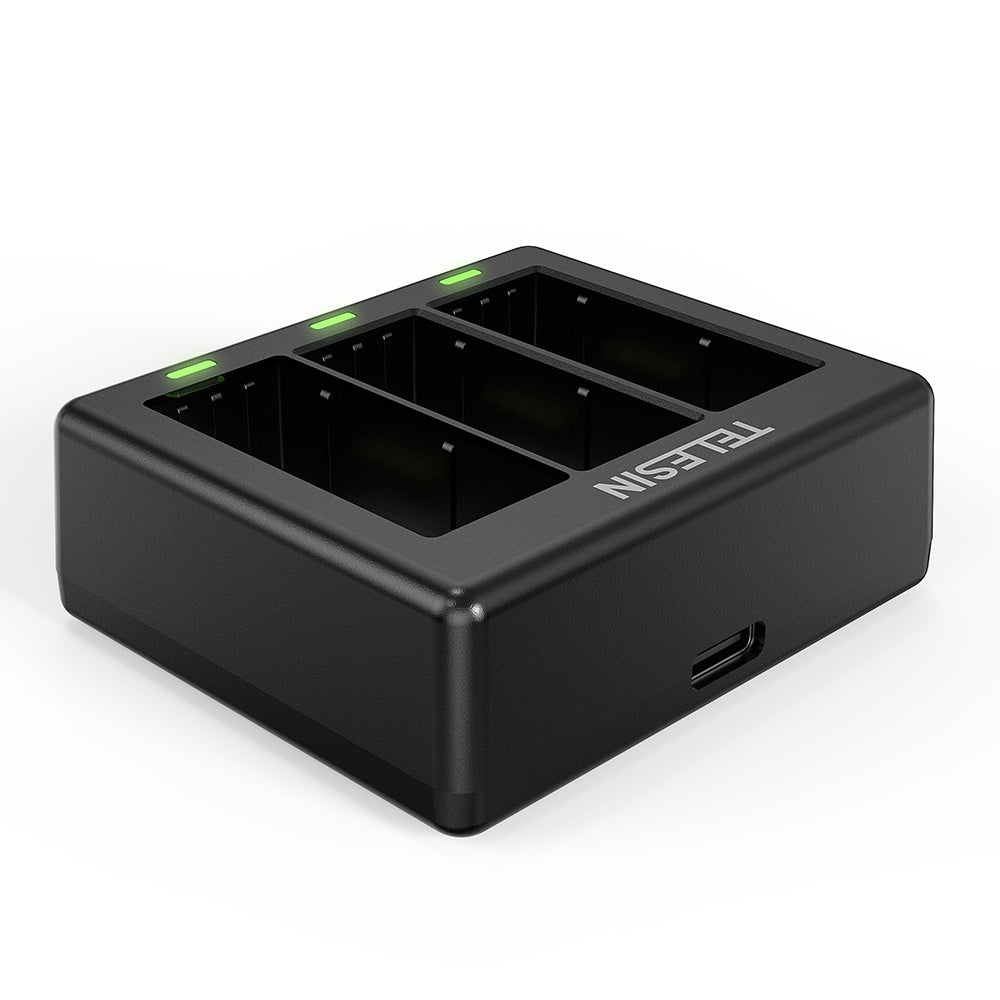 Telesin Triple batterij oplader voor 3 batterijen - GoPro Hero 13 - GoPro Accu's en opladers