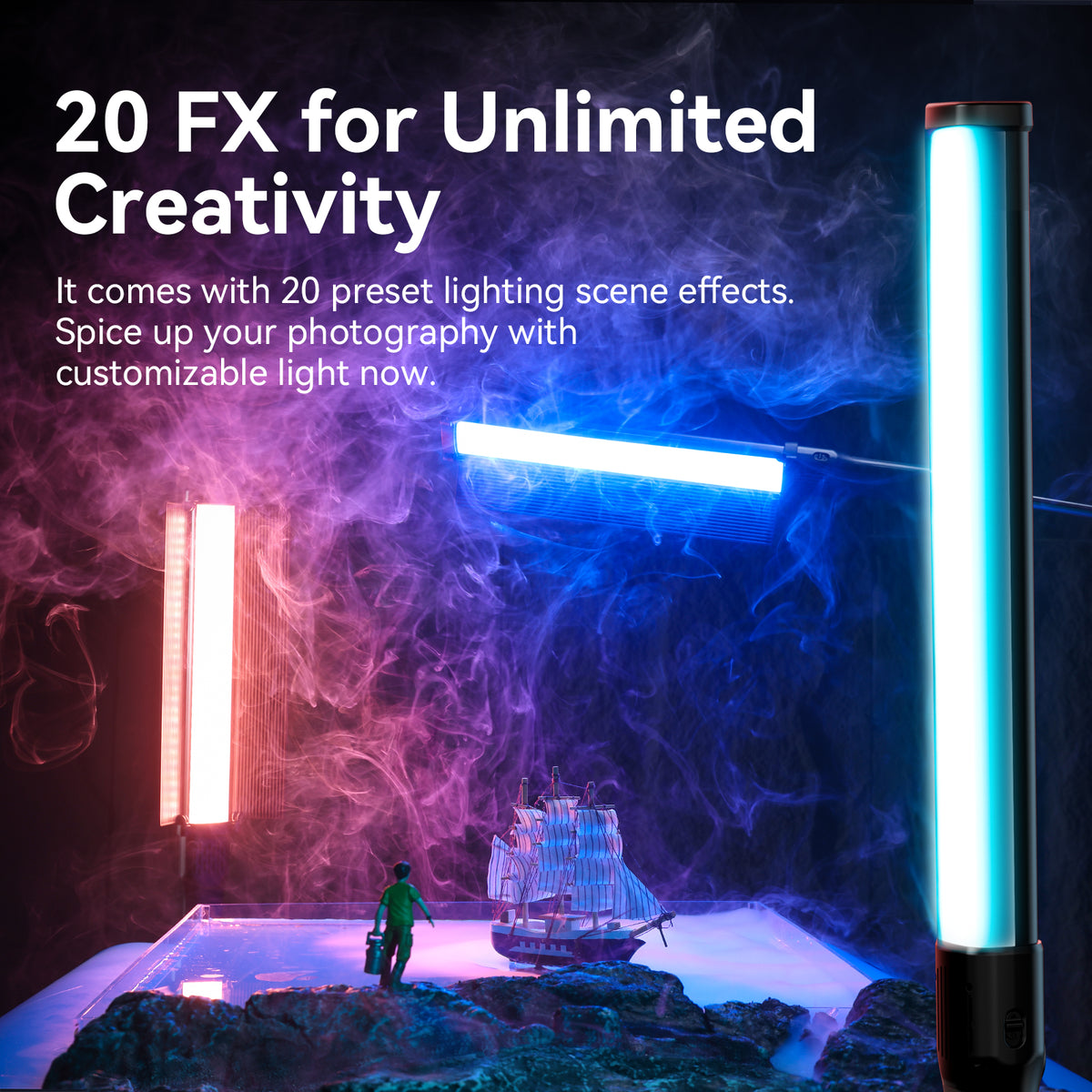 Tube lumineux RGB Ulanzi VL360 Pro avec poignée