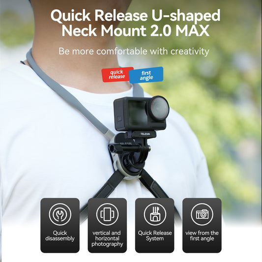 Telesin Neck Mount Quick Release voor GoPro - Extra Groot - GoPro Mounts