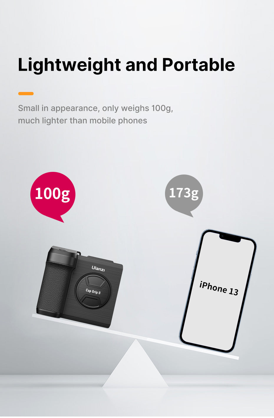 Ulanzi CapGrip II smartphone camera grip met magnetische Bluetooth afstandsbediening - Handgrips